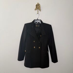 Zara Italian Wool Military Pea Coat S